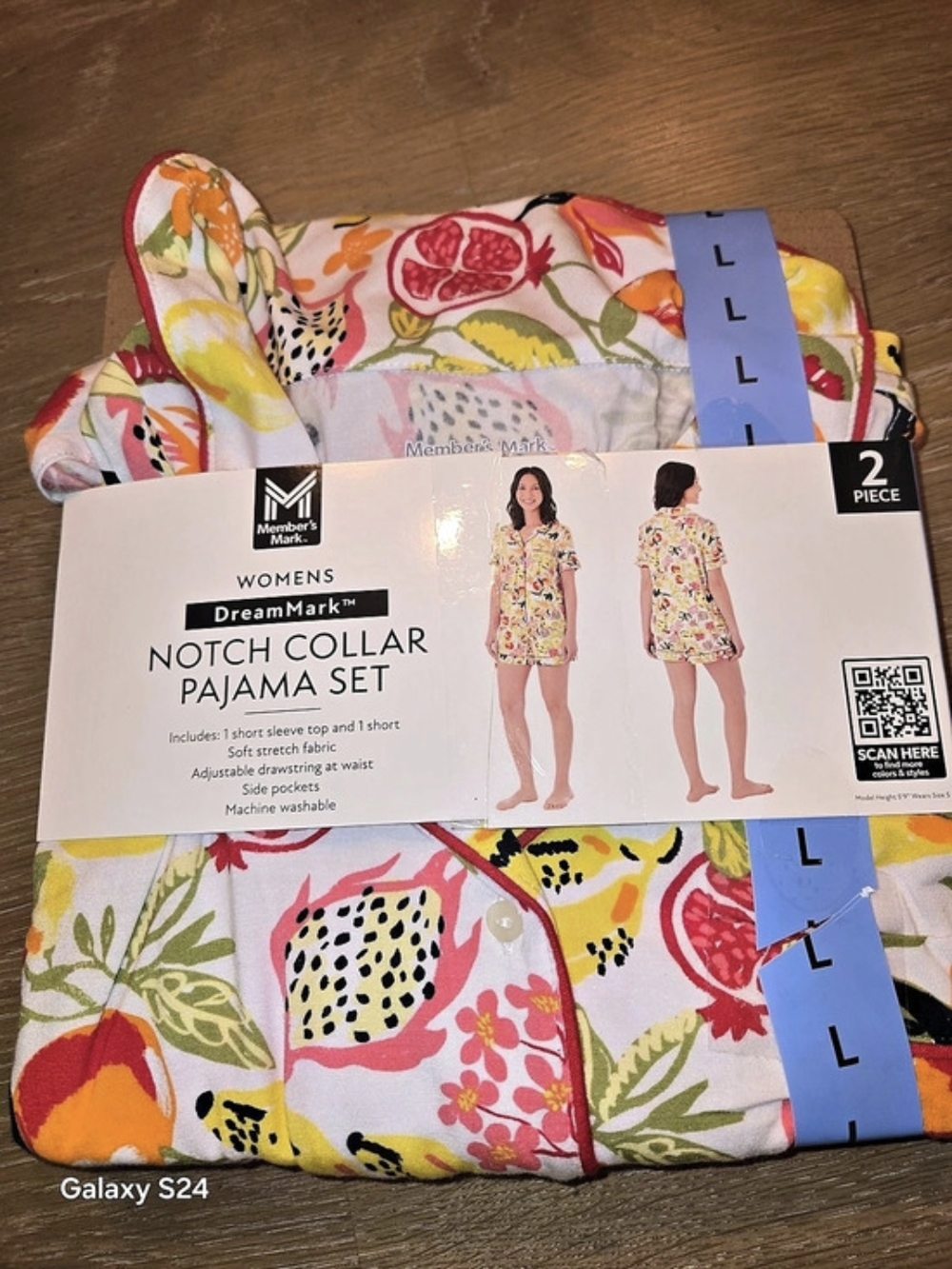 Member's Mark DreamMark Women's 2-Piece Notch Collar Pajama Set NEW Sz L